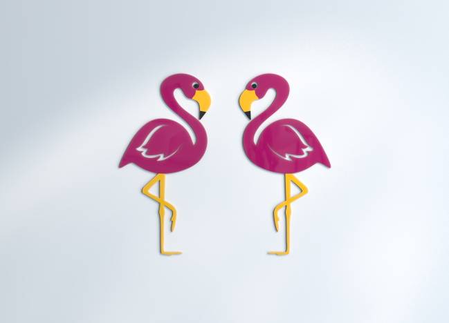 Wanddekoration Flamants